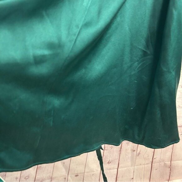 Reformation Starlight Wrap-Over puffed sleeve silk mini dress emerald size XS - Picture 8 of 13